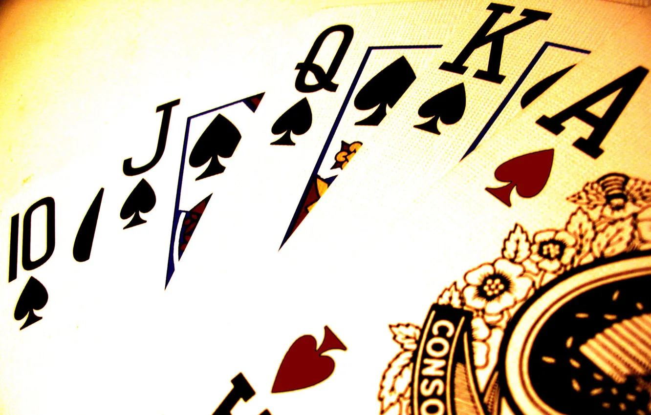 Фото обои Карты, покер, Royal Flush, Роял флеш