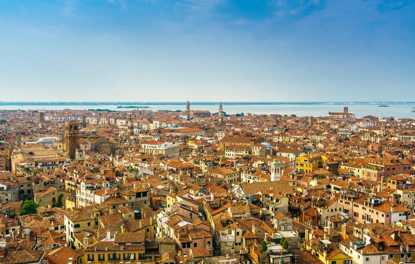 Фото обои небо, здание, панорама, Venice
