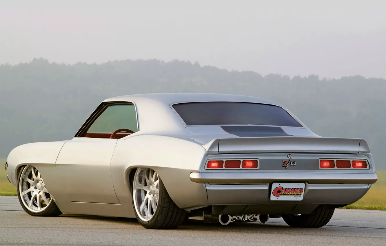 Фото обои дорога, обои, Chevrolet, 1969, Шевроле, Camaro, легенда, muscle car