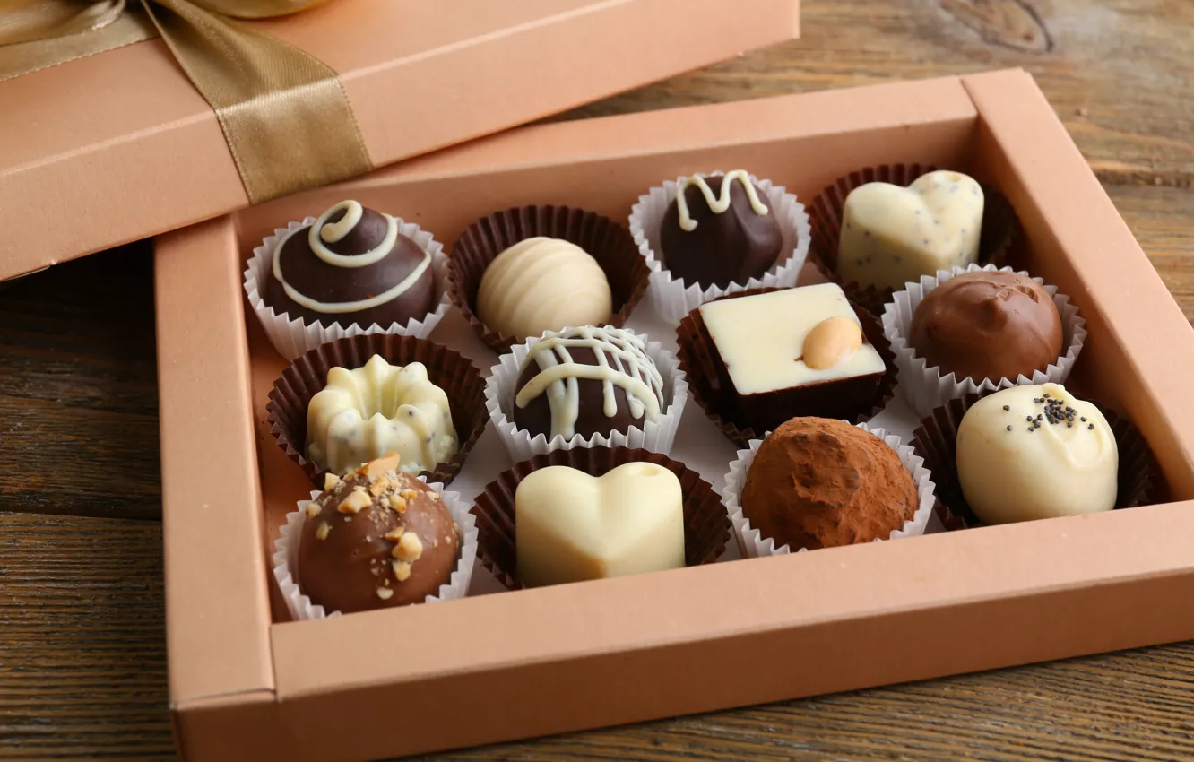 Фото обои коробка, шоколад, десерт, шоколадные конфеты