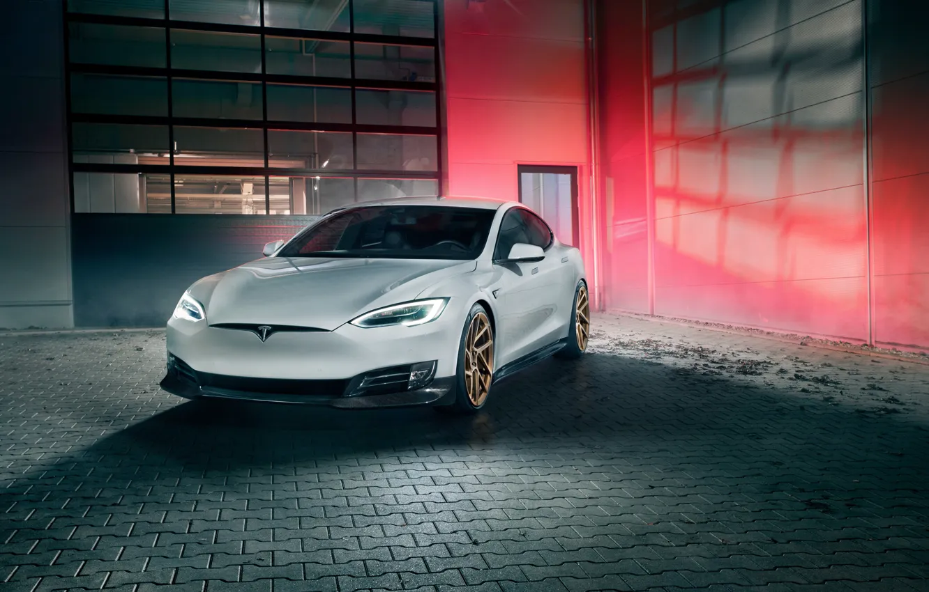 Фото обои Tesla, Model S, Novitec, 2017