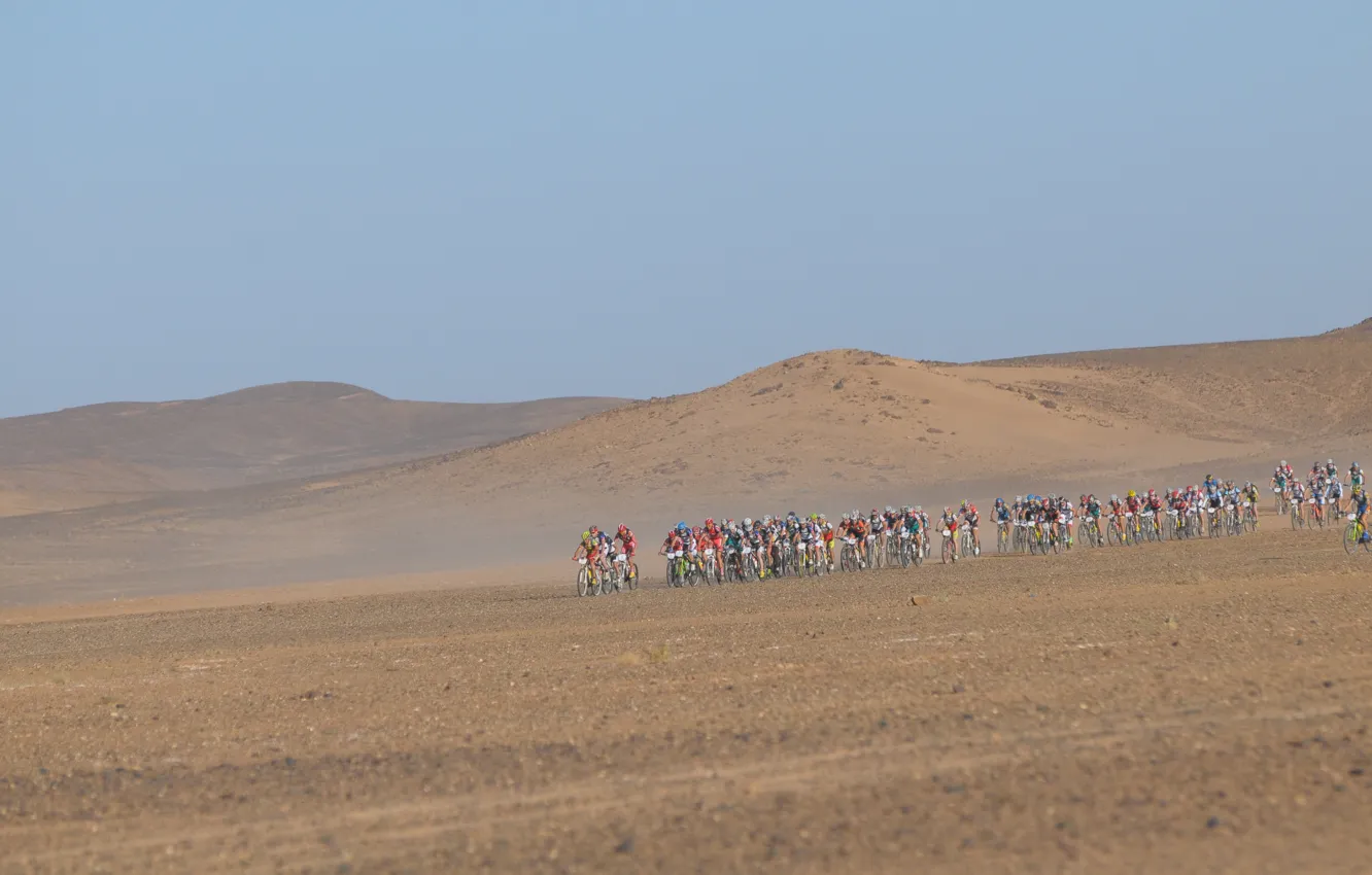 Фото обои гонка, пустыня, велосипедисты, Перу, Titan Desert