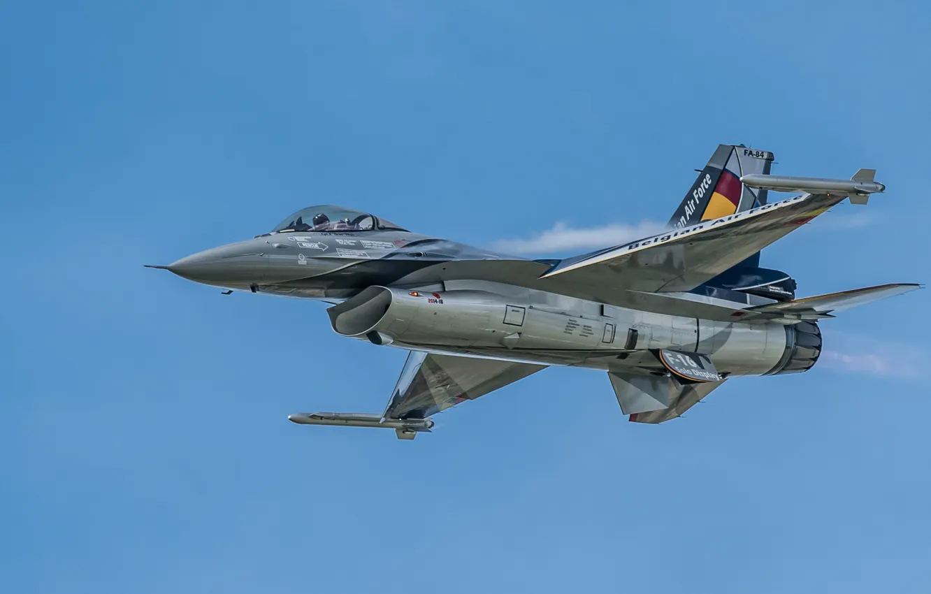 Фото обои истребитель, полёт, Fighting Falcon, многоцелевой, Belgian F-16, «Файтинг Фалкон»