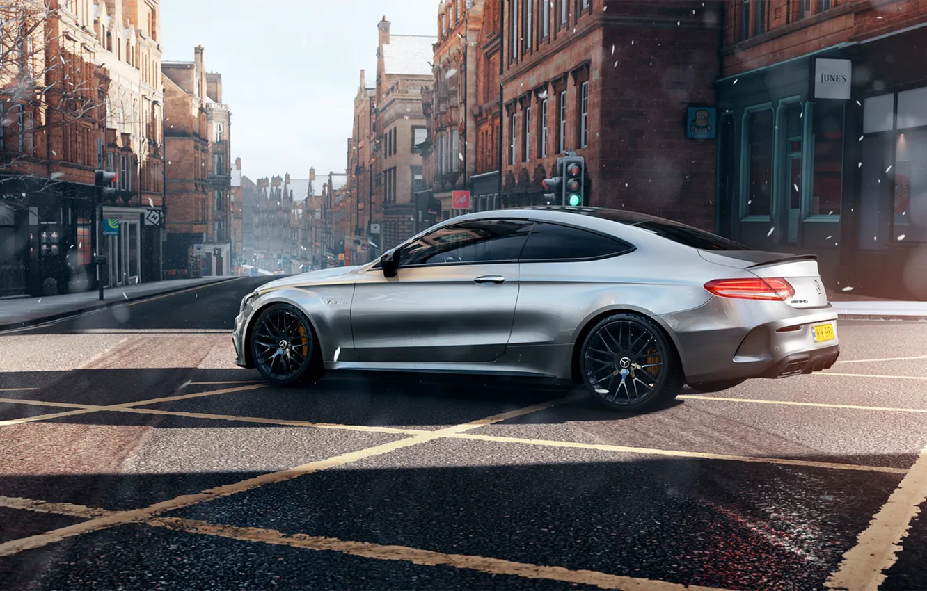 Фото обои Mercedes, AMG, Forza Horizon, Mercedes-AMG, Game Art, C63S, Mikhail Sharov, Forza Horizon 4