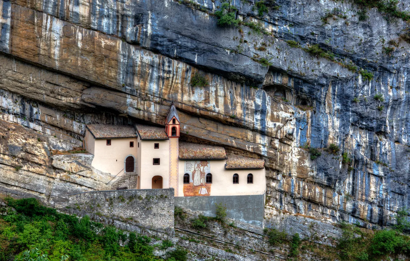 Фото обои rock, nature, church, monastery