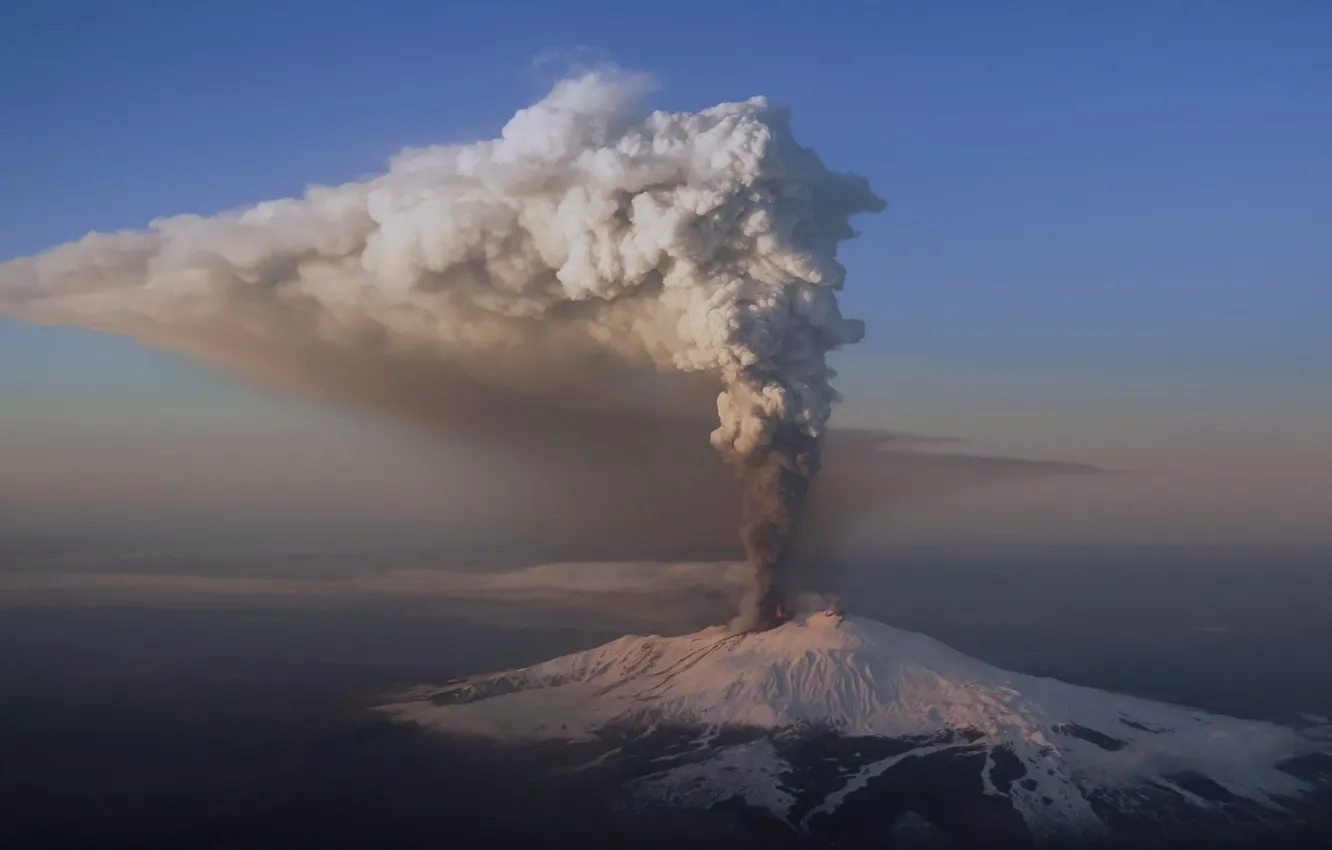 Фото обои природа, пепел, гора, вулкан