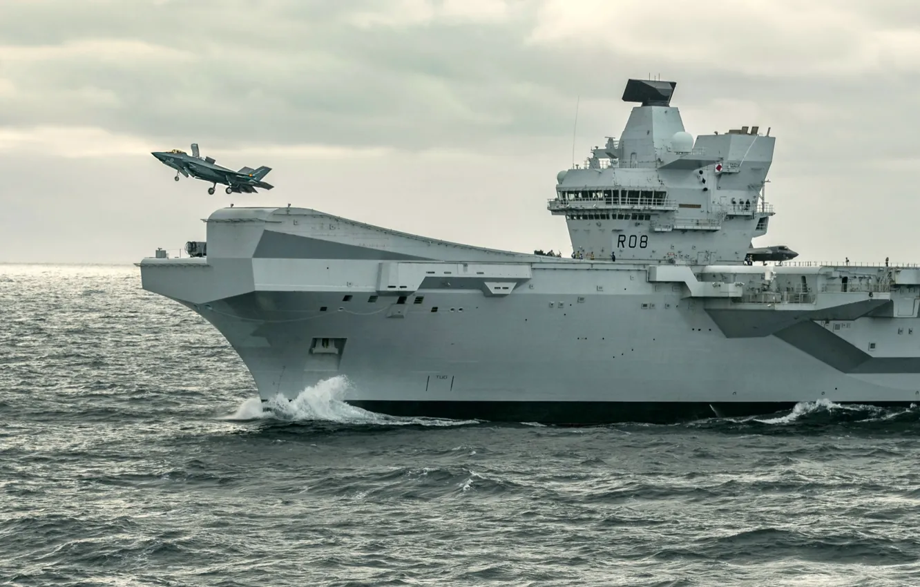 Фото обои Великобритания, авианосец, HMS Queen Elizabeth, Королевский Флот