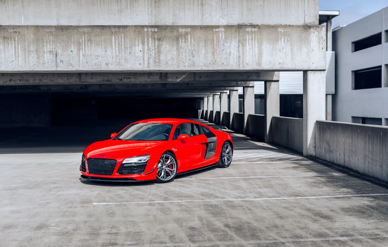 Фото обои Audi, Coupe, Parking, RED, VAG, SuperCar