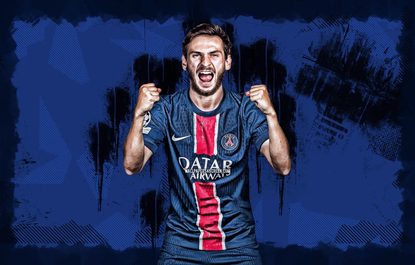 Фото обои Paris, Football, Soccer, PSG, Georgian, Khvicha Kvaratskhelia, Kvararatskhelia, Khvicha