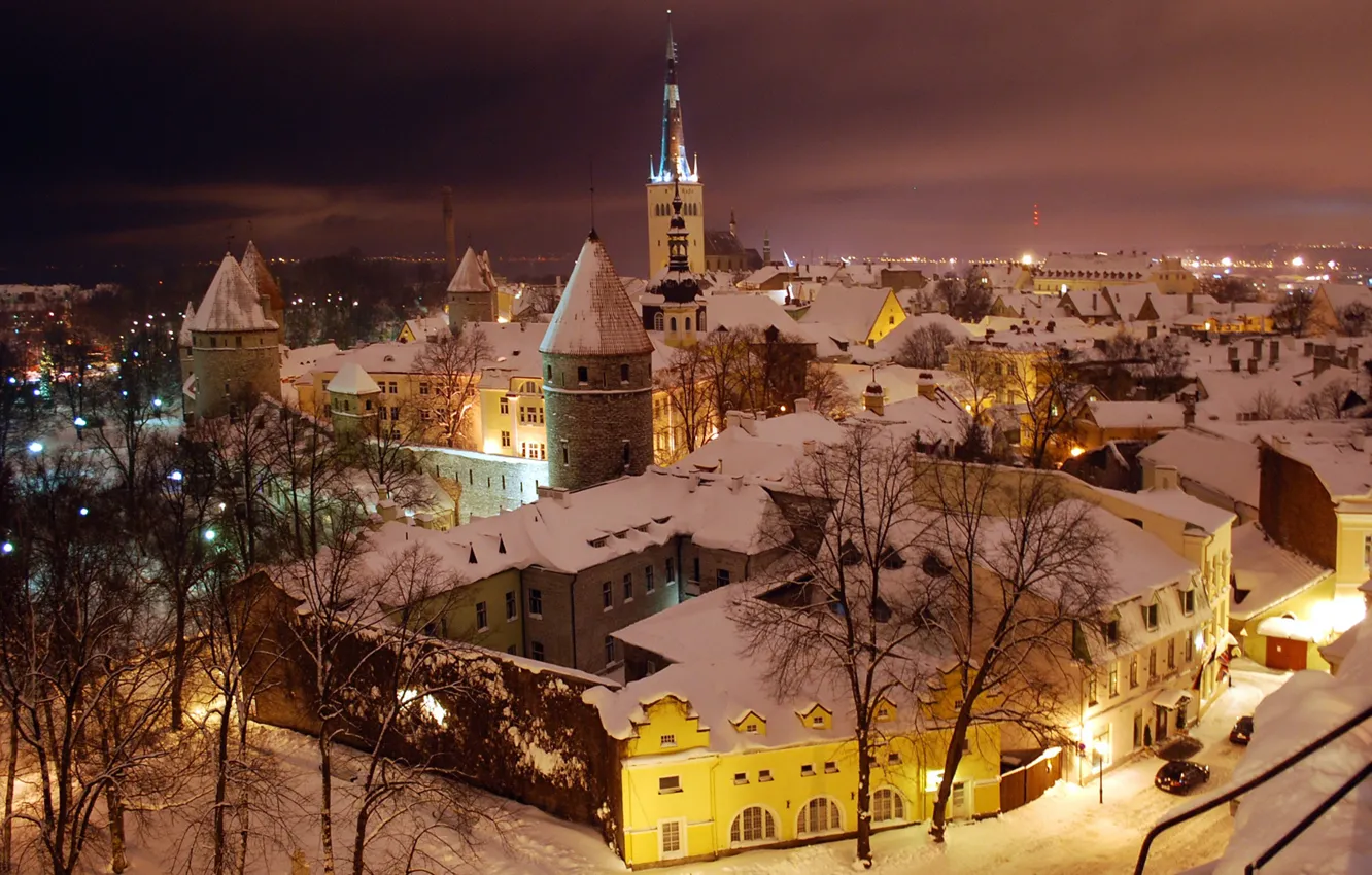 Фото обои зима, Эстония, Таллин