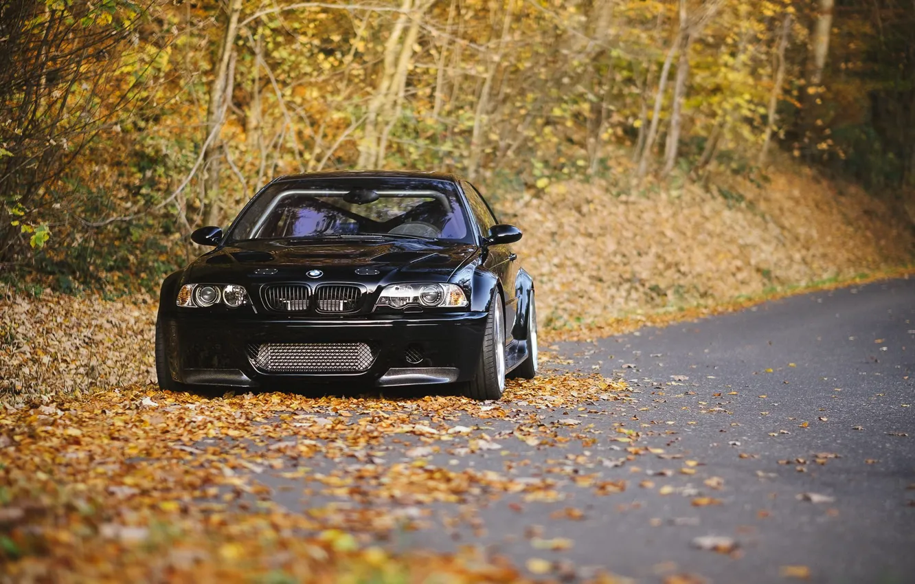 Фото обои Black, Autumn, E46, Supercharged, M3