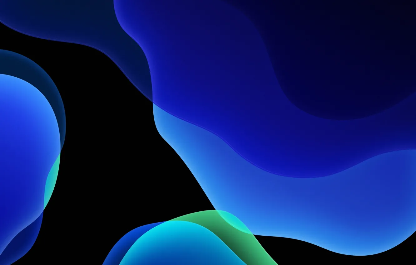 Фото обои dark, blue, background, iOS 13
