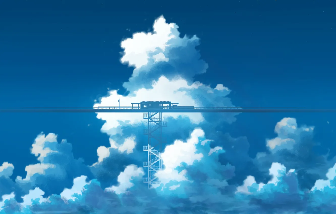 Фото обои небо, облака, станция, K.Hati