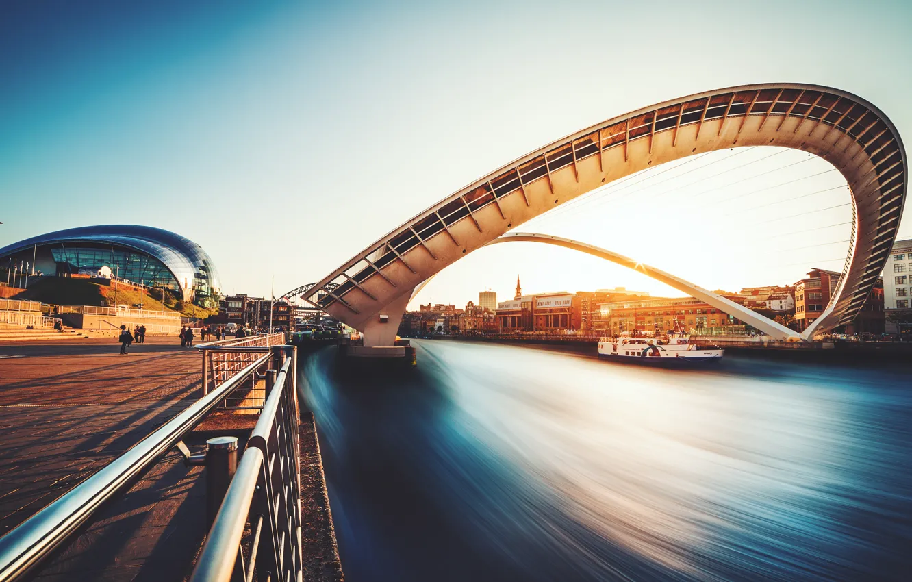 Фото обои london, bridge, sunset, Europe, amazing, England, millennium bridge, UHD