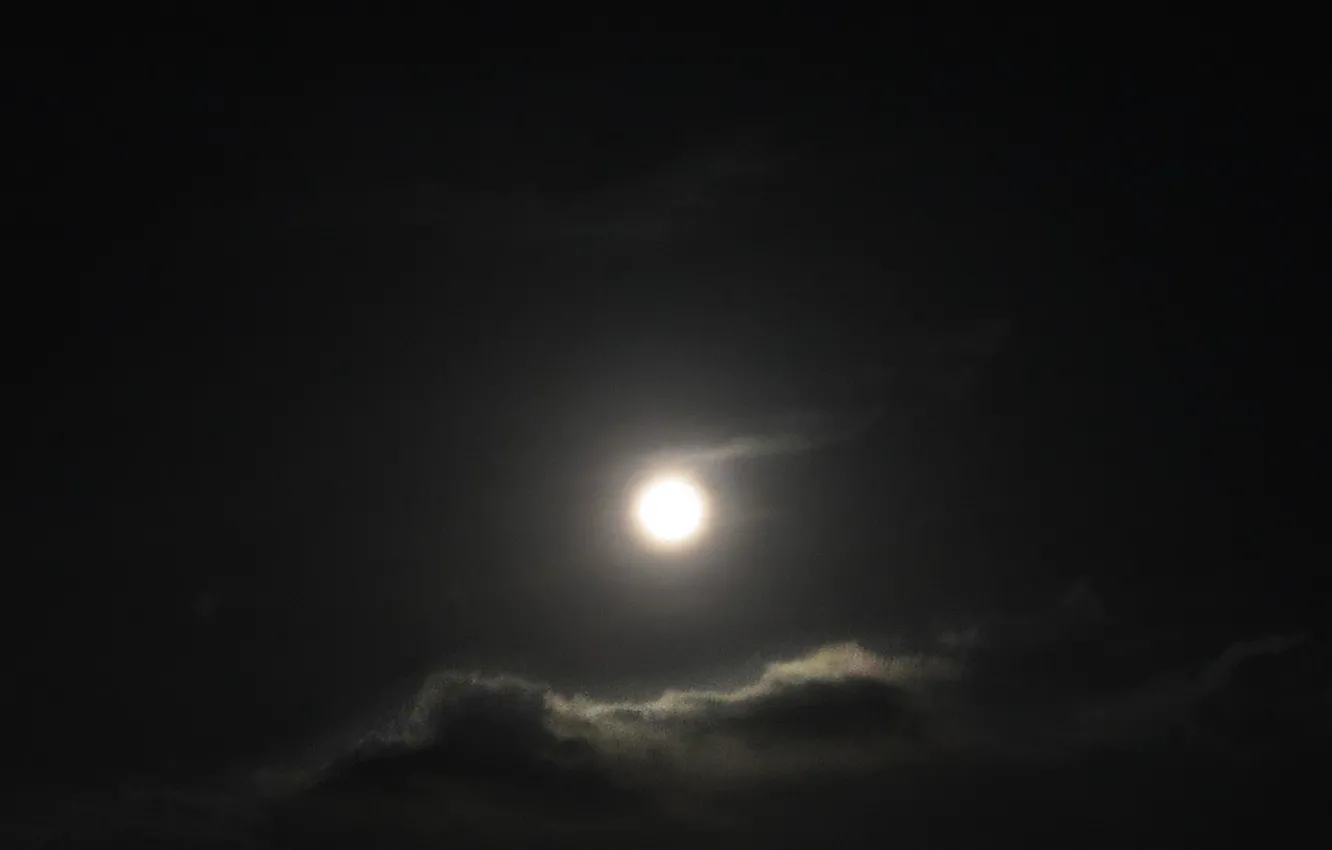 Фото обои moon, sky, clouds, darkness