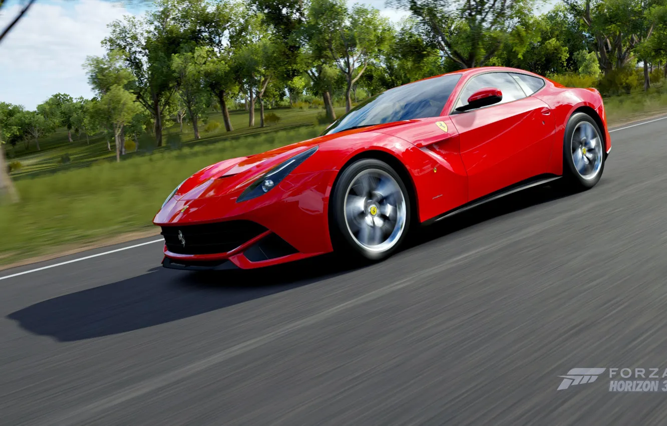Фото обои суперкар, berlinetta, Ferrari F12, Forza Horizon 3, 12 цилиндров, передний мотор