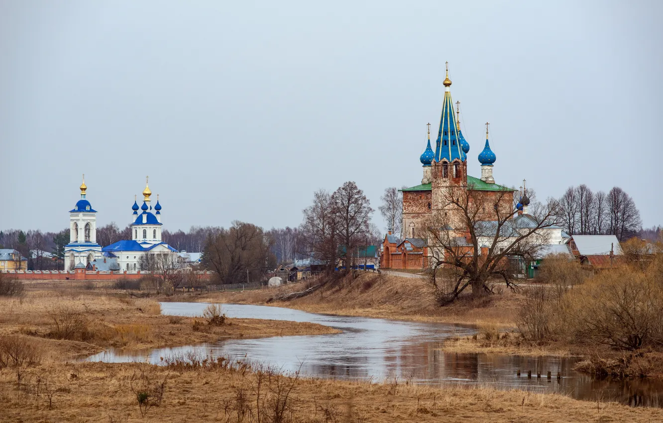 Фото обои весна, Россия, монастырь, церкви, Дунилово, Kirill Sokolov, матушка