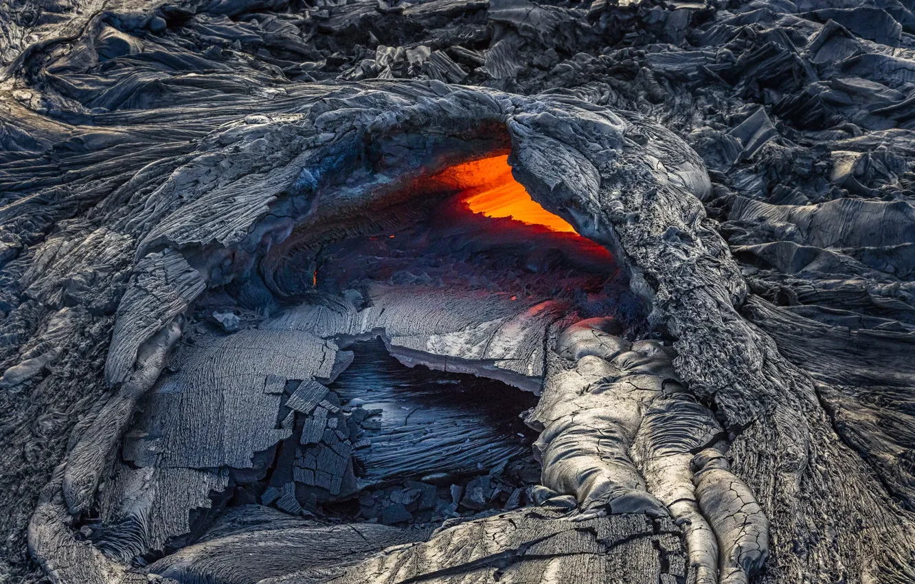 Фото обои вулкан, Гавайи, лава, США