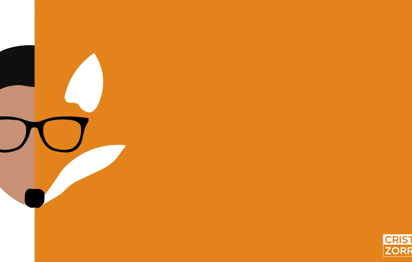 Фото обои Orange, Cool, Adobe, fox, design, glasses, Cool Desktop, hipster