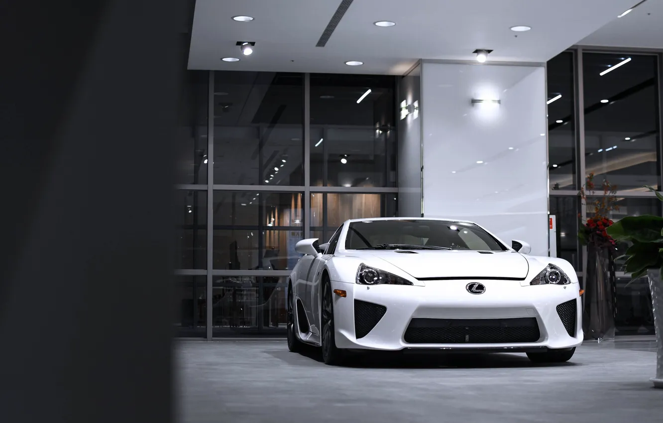 Фото обои Lexus, Glass, Lights, White, LF-A