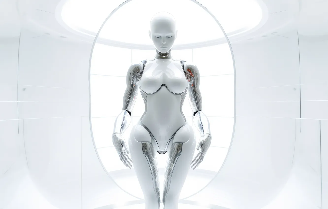 Фото обои robot, female figure, sexualized