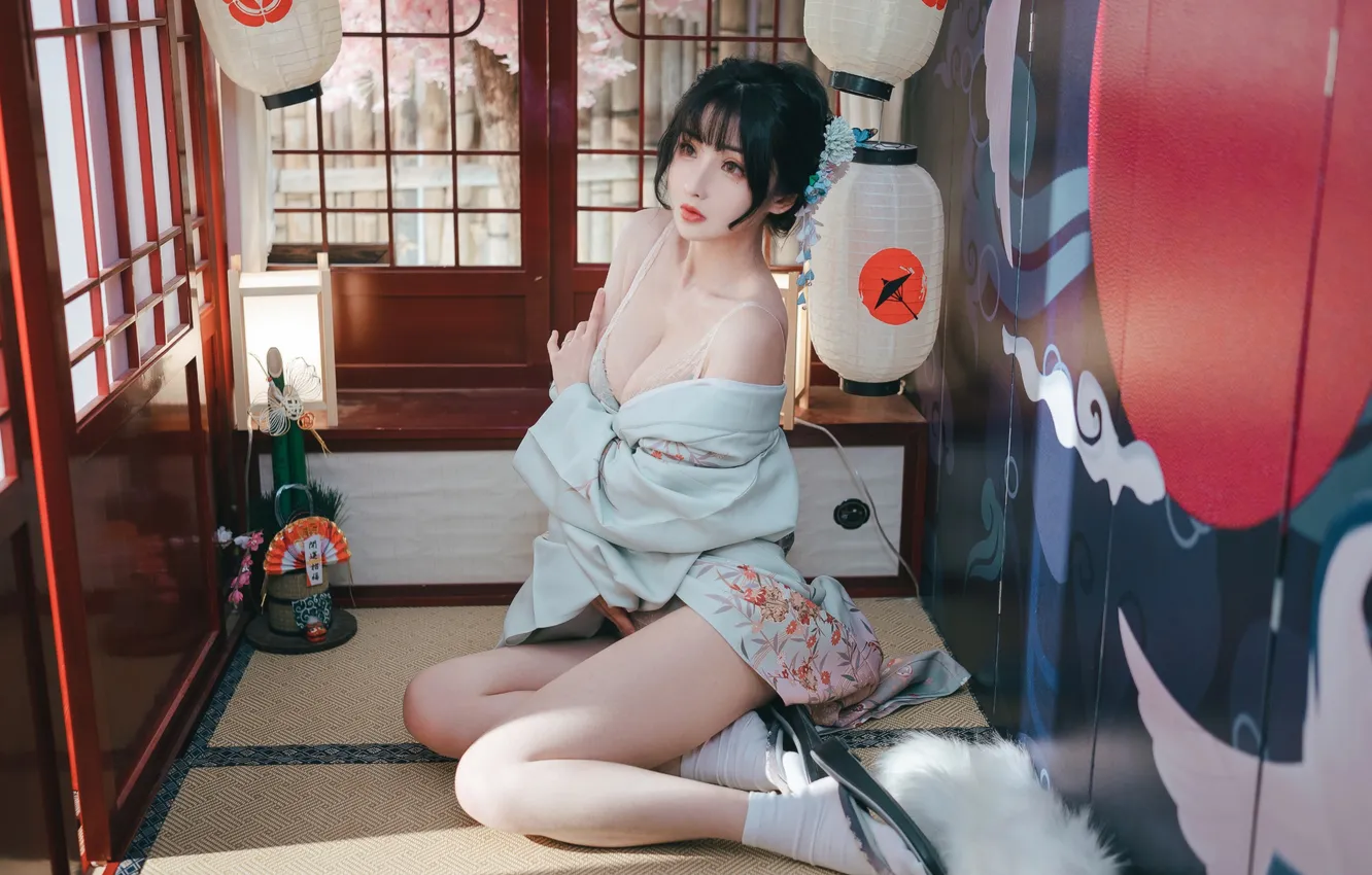Фото обои Beautiful, Asian, Model, Woman, Cute, Pretty, Window, Japanese