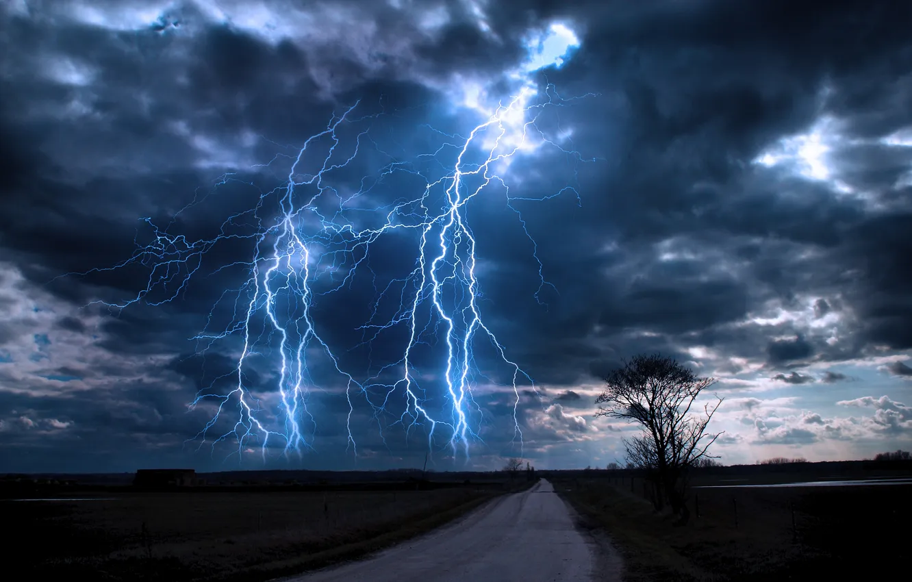 Фото обои nature, line, lightning, lightning bolt, lightning storm