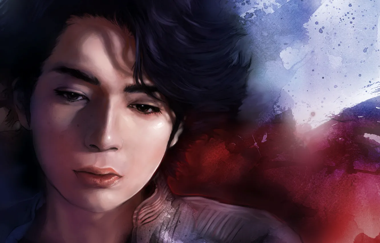 Фото обои рисунок, портрет, Парень, MoshYong, Feeling Alone, Matsumoto Jun