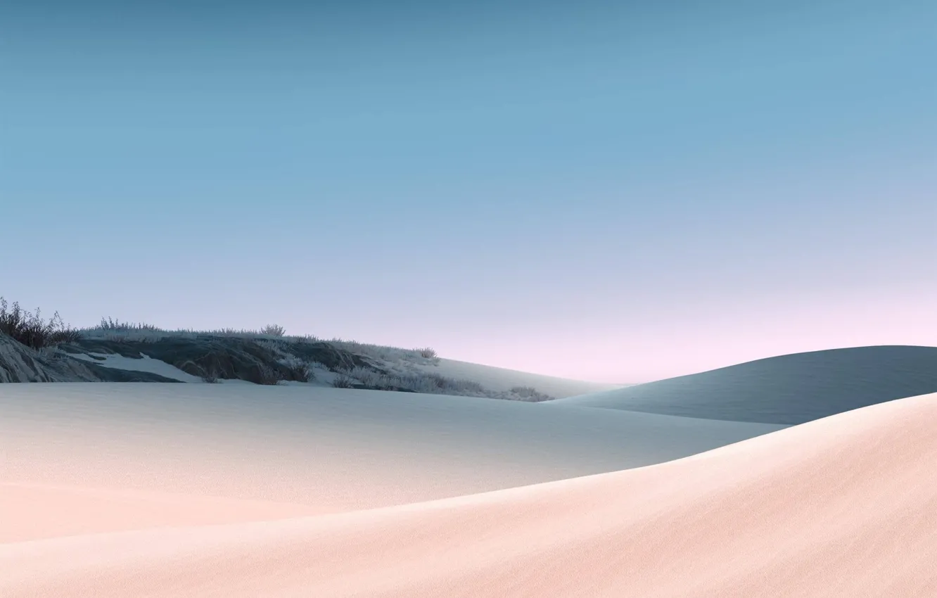 Фото обои песок, небо, трава, барханы, пустыня, Surface Laptop 3