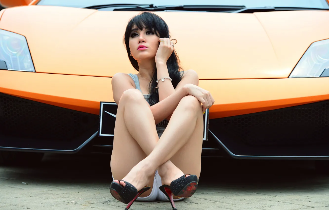 Фото обои девушка, поза, ASLEY LIE