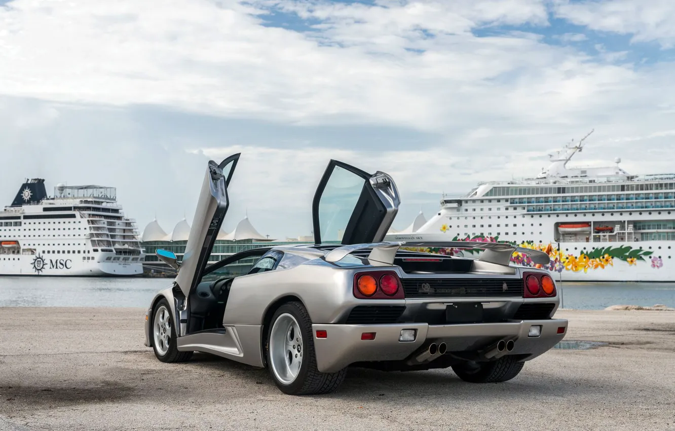 Фото обои Lamborghini, Diablo, rear view, Lamborghini Diablo SE30