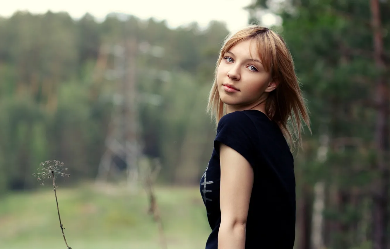 Фото обои взгляд, девушка, Nastya
