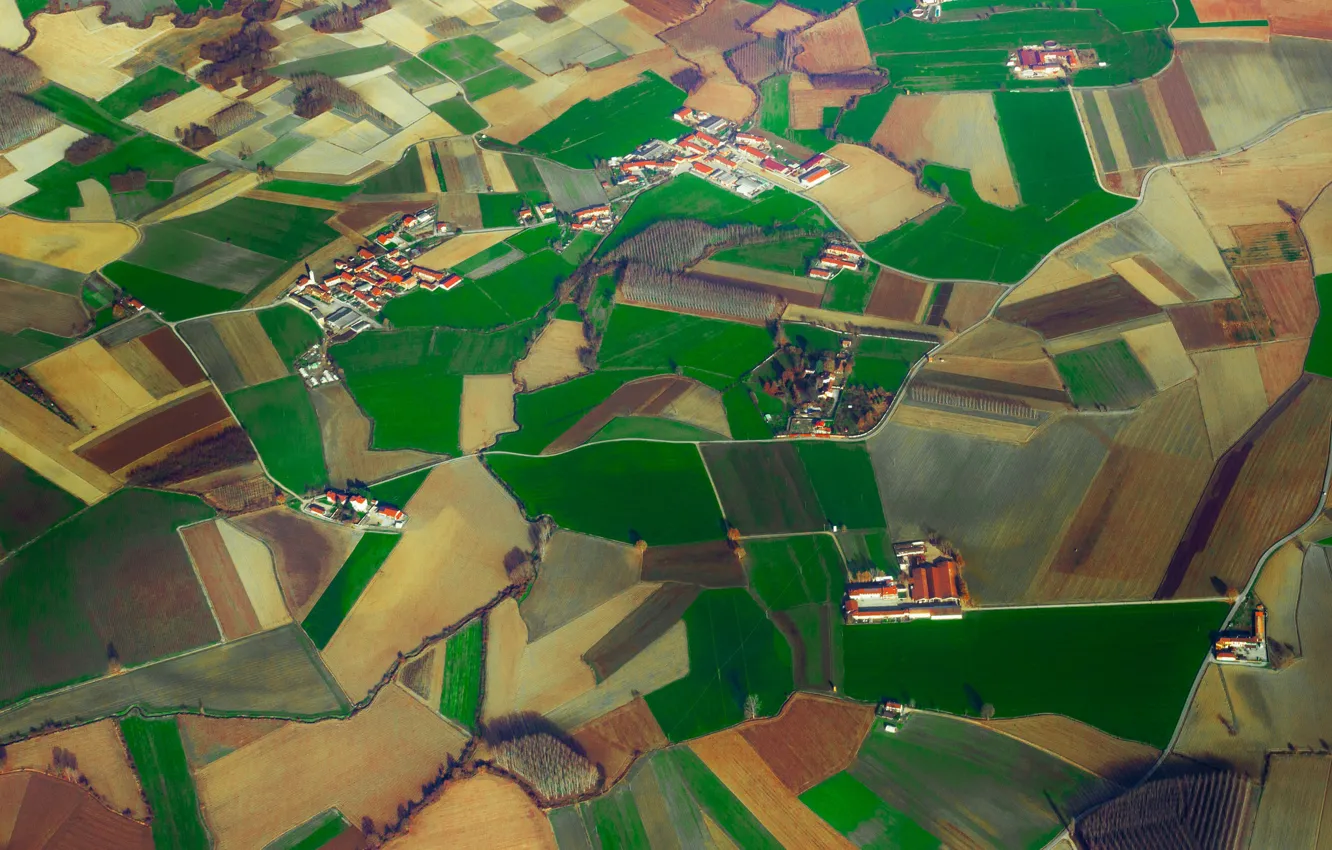 Фото обои поля, Италия, панорама, Пьемонт