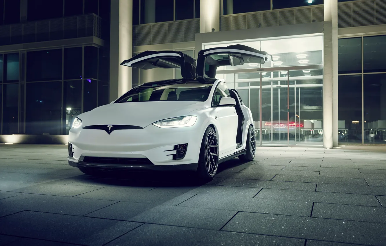 Фото обои Tesla, Model X, Novitec, 2017