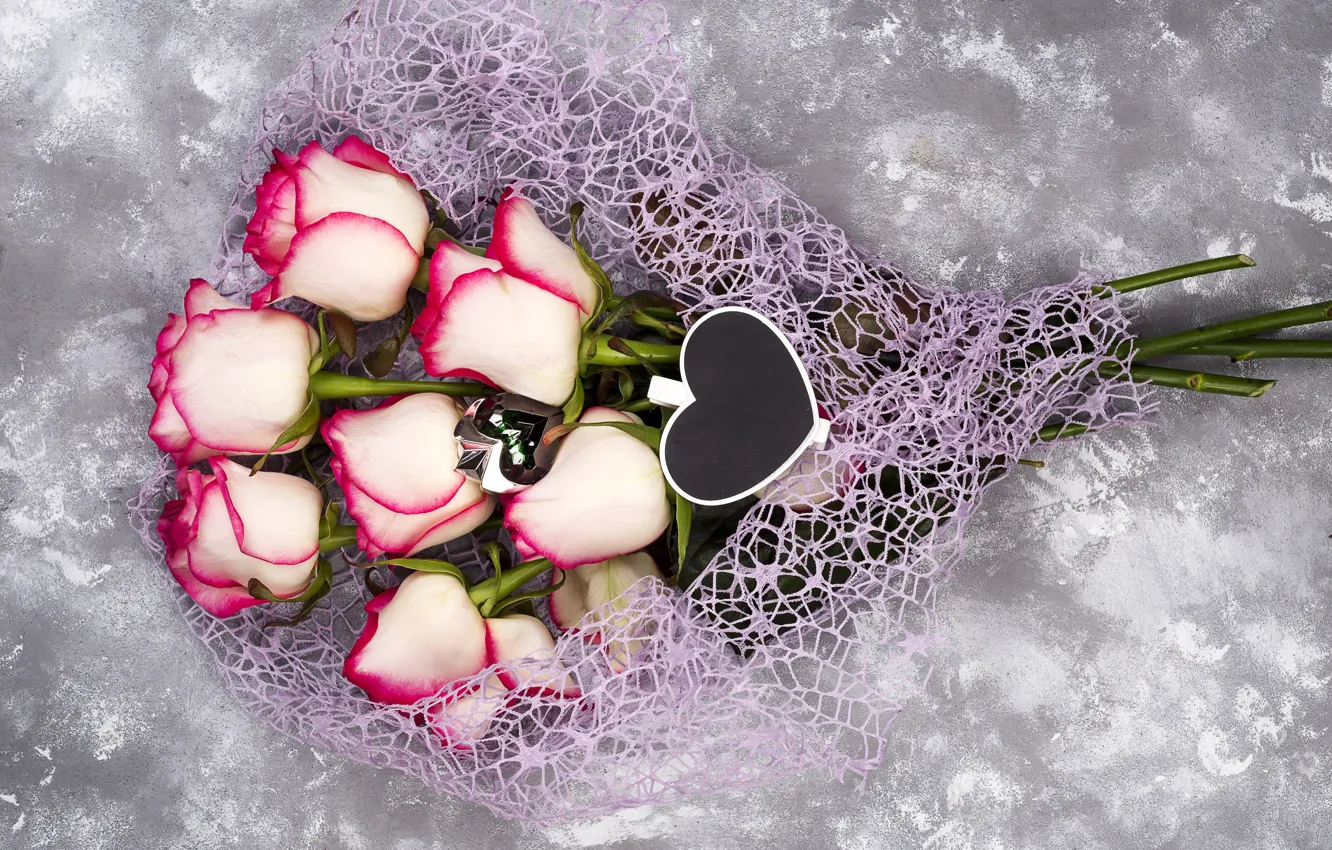 Фото обои цветы, розы, букет, розовые, pink, flowers, beautiful, roses