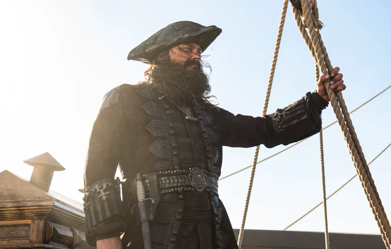 Фото обои Рэй Стивенсон, Чёрная Борода, black sails, Чёрные паруса