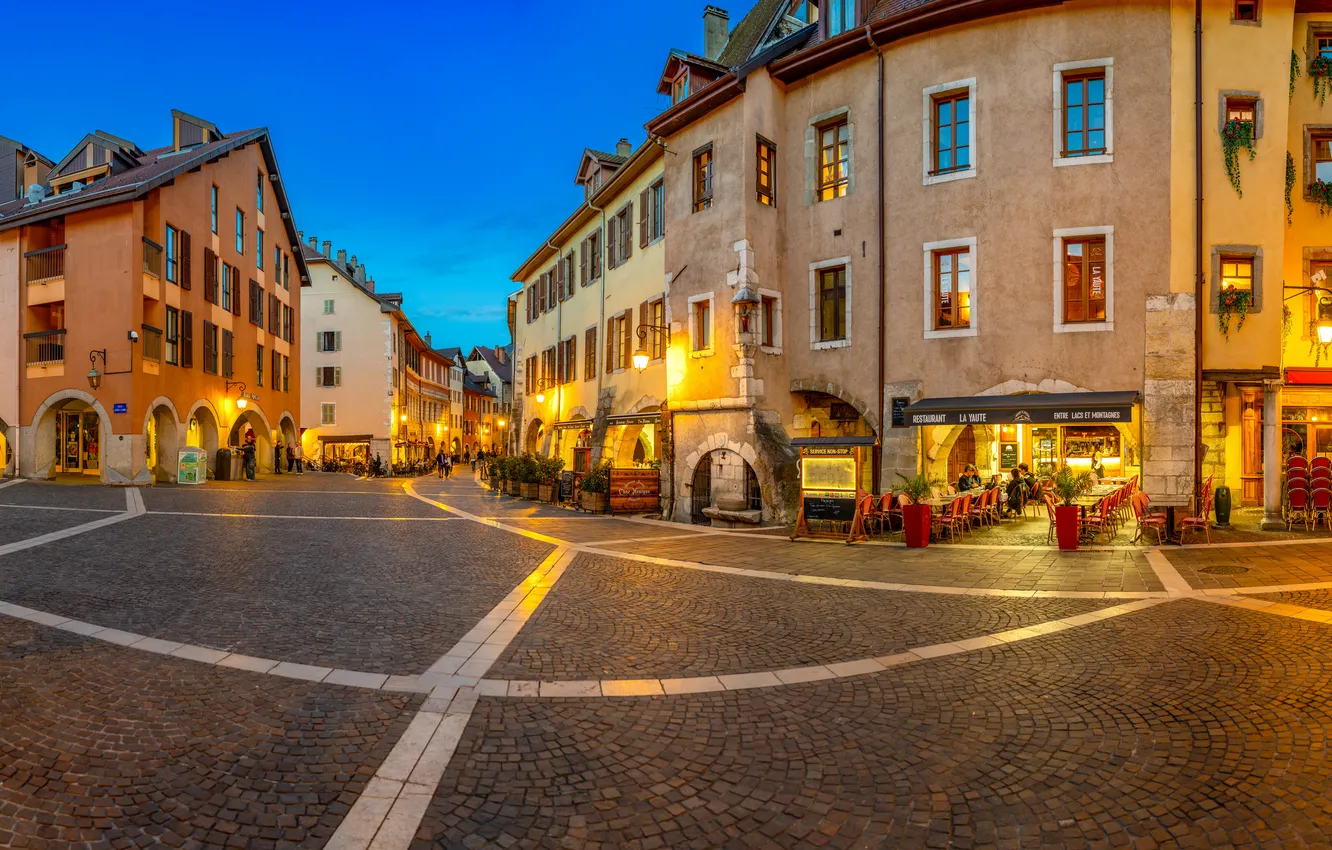 Фото обои Франция, Дома, Annecy, Городская площадь