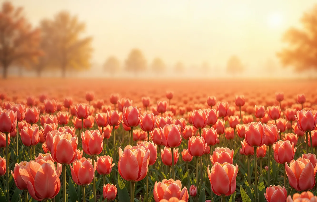 Фото обои цветы, весна, colorful, луг, тюльпаны, blossom, flowers, tulips