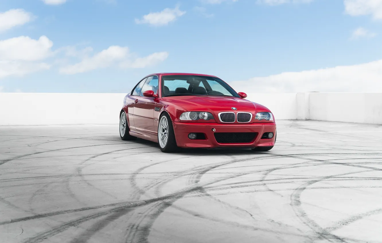 Фото обои BMW, Red, E46, M3
