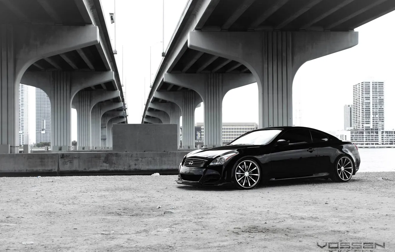 Фото обои Infiniti, Black, G37, Vossen