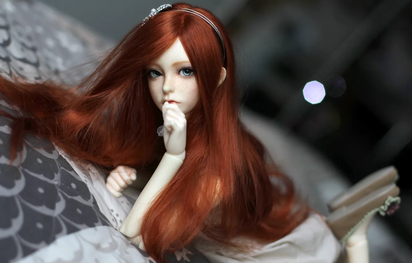 Фото обои волосы, кукла, рыжая