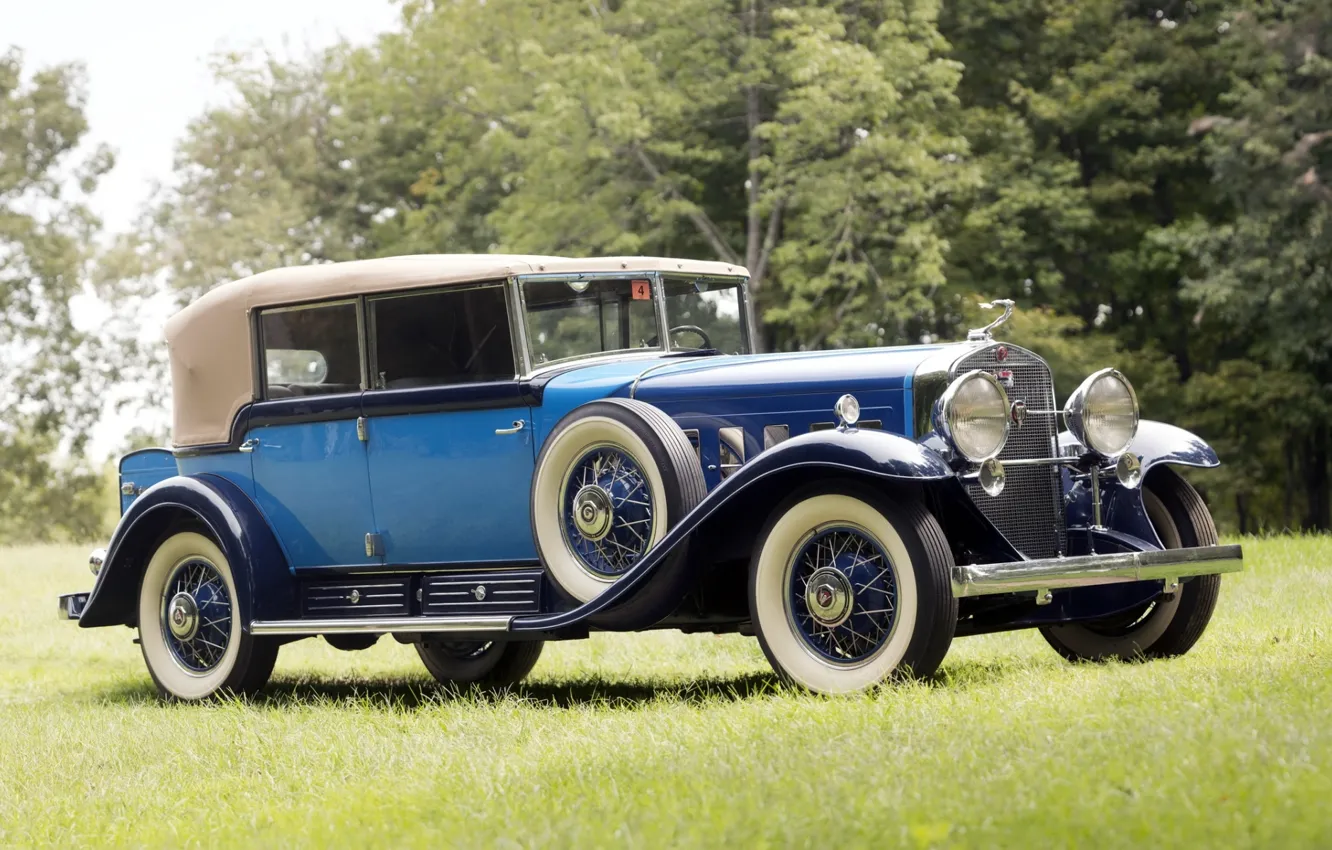 Фото обои ретро, фон, Cadillac, передок, 1930, Кадилак, V16, Phaeton