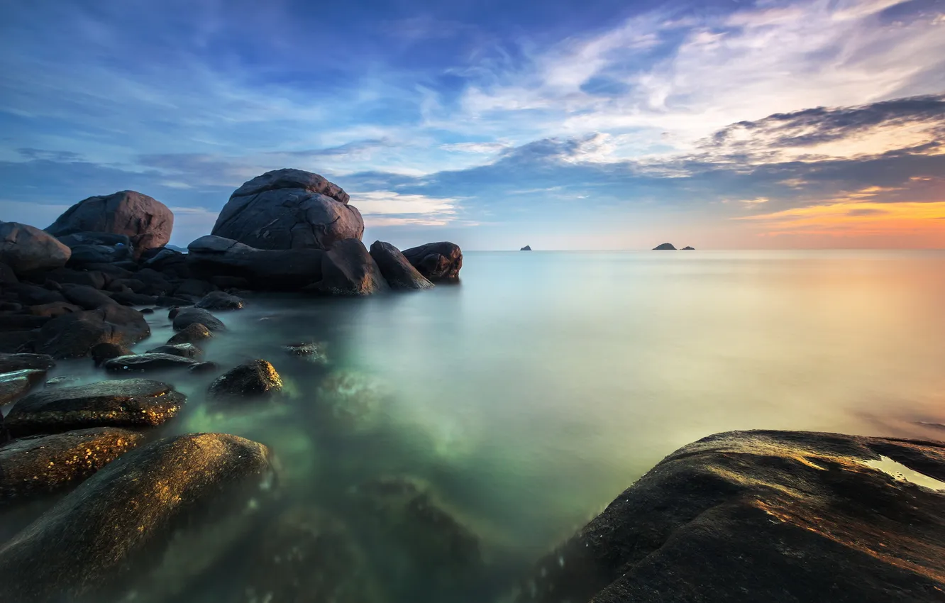 Фото обои море, пейзаж, Thailand, Prachuap Khiri Khan, Ban Bang Lo