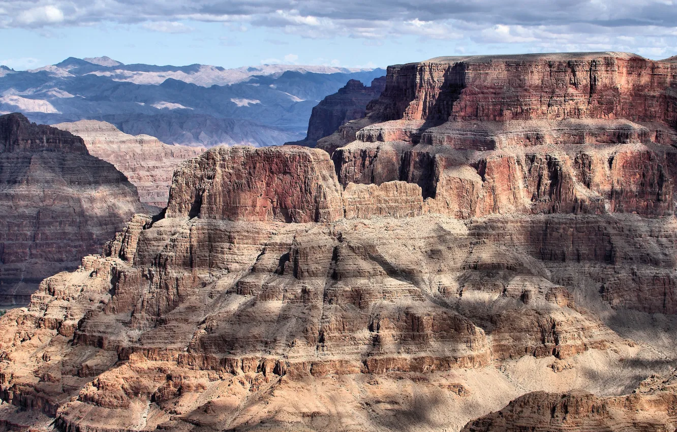 Фото обои небо, пейзаж, горы, каньон, Аризона, Grand Canyon, National Park