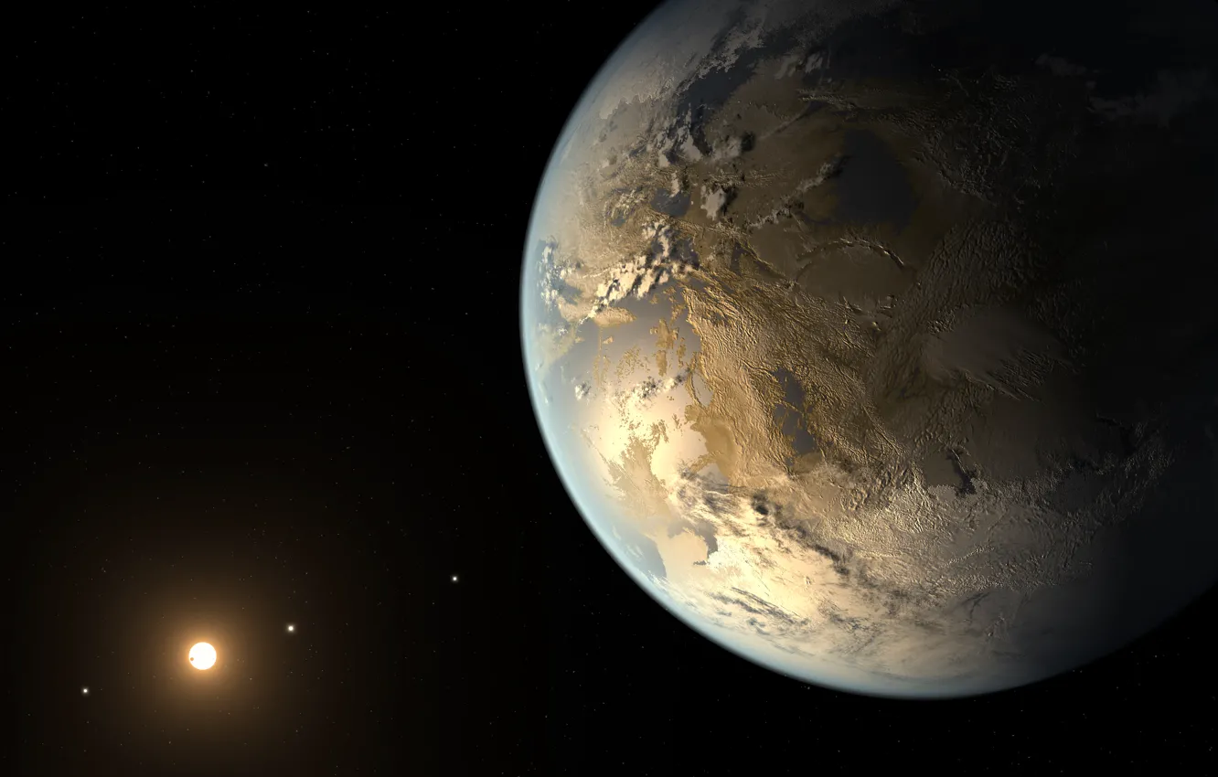 Фото обои солнце, планеты, Земля, снимок, Кеплер
