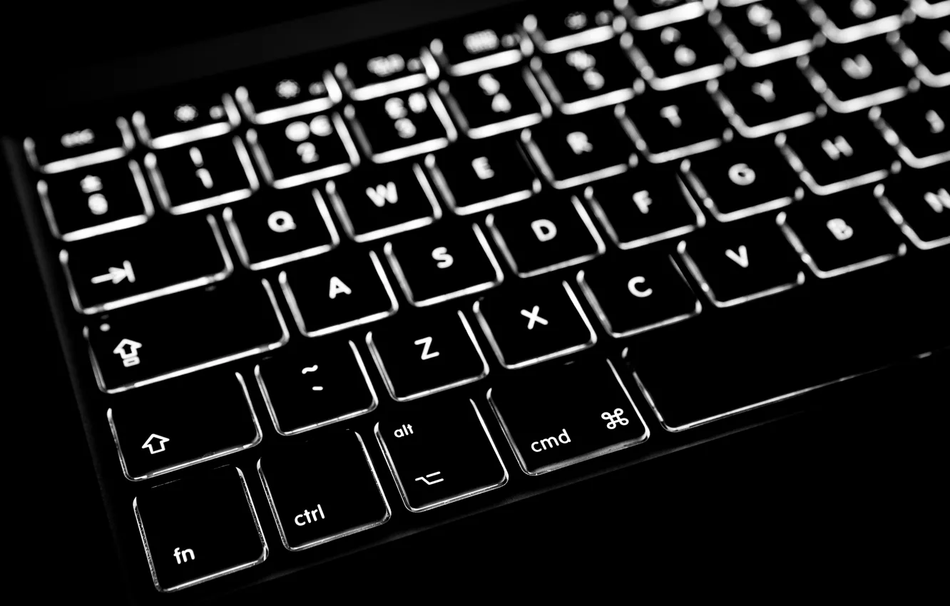 Фото обои подсветка, клавиатура, macbook, keyboard, backlight, Макбук