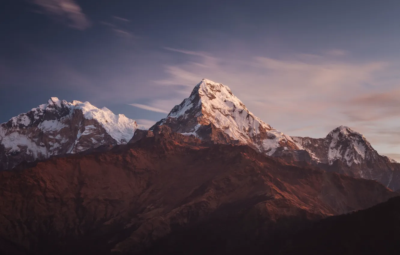 Фото обои небо, горы, mountains, Непал, Nepal