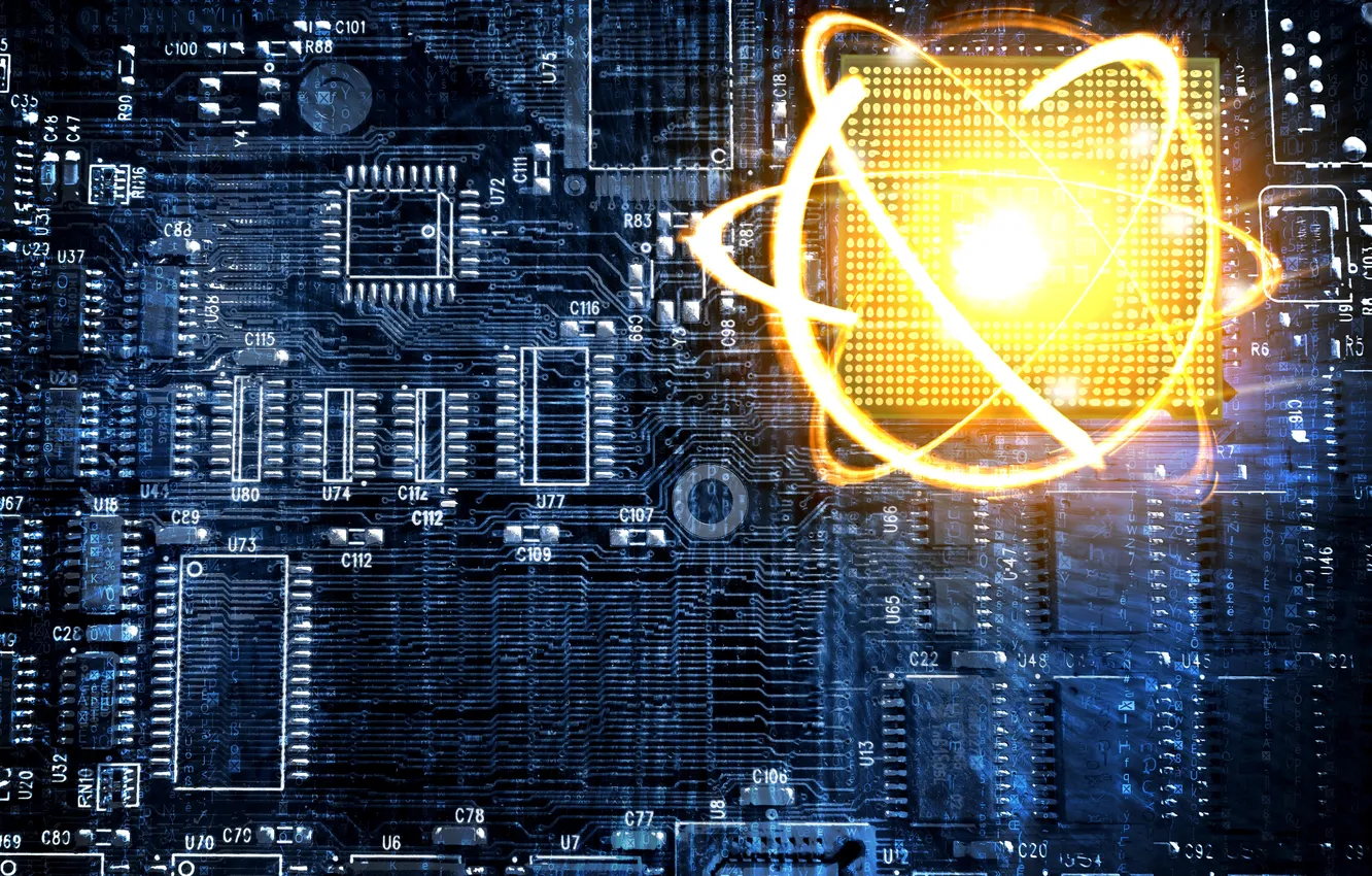 Фото обои computer, model, energy, technology, data, quantum, intelligence