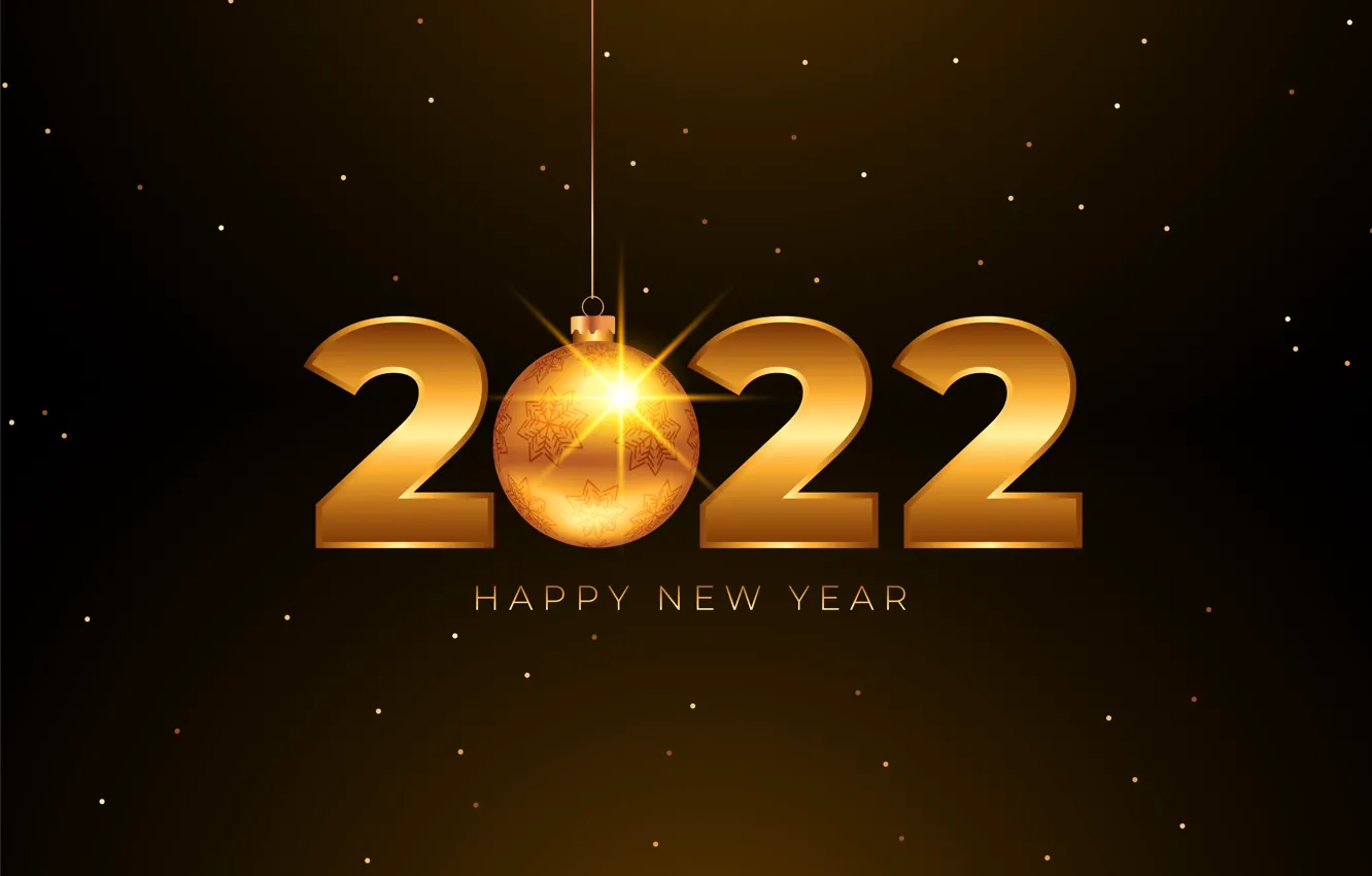 Фото обои золото, цифры, Новый год, golden, new year, happy, decoration, sparkling