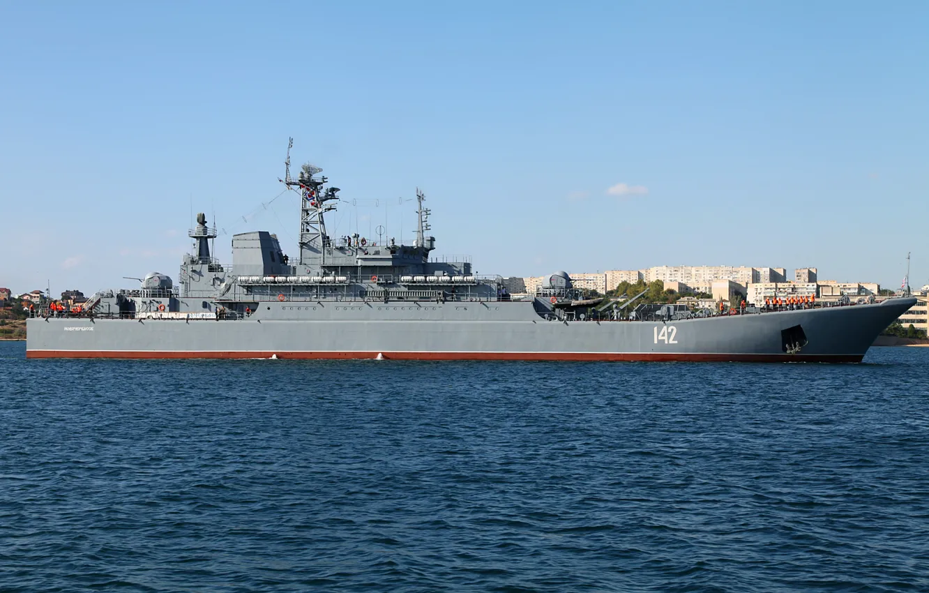 Фото обои корабль, большой, вмф, десантный, проект 775, новочеркасск